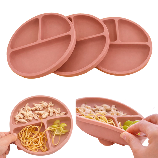 Silicone Suction Baby Feeding Plate Set