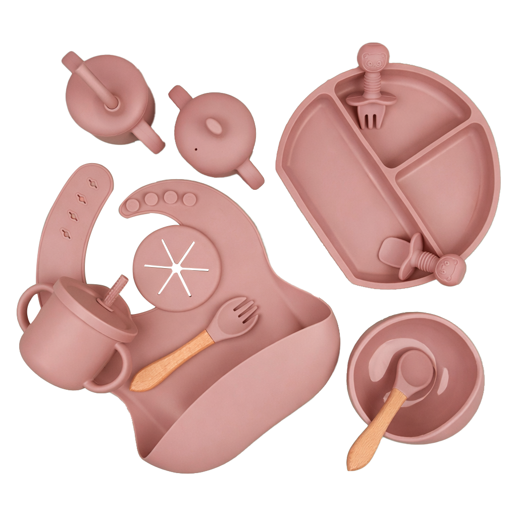 Silicone Suction Baby Feeding Plate Set