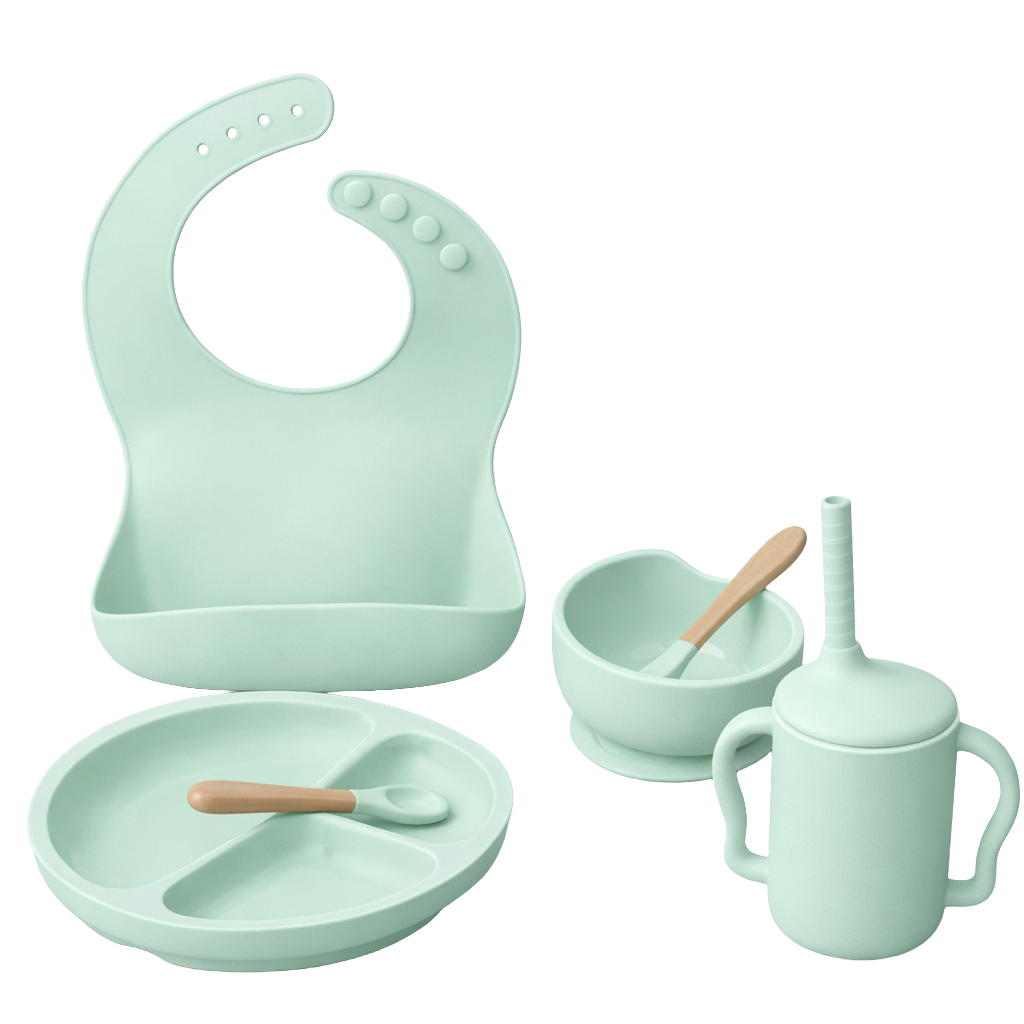 Silicone Suction Baby Feeding Plate Set